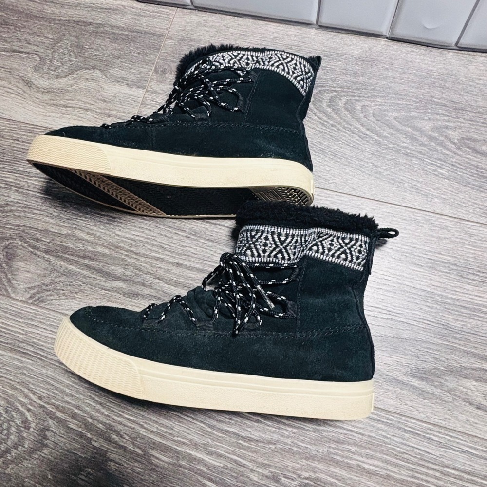 TOMS Women's Black Suede Alpine Ski Boots Size 7.5 - Picture 8 of 14